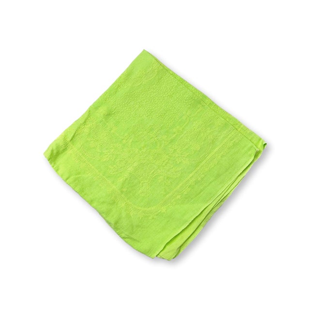 A vibrant set of ten antique French linen napkins, hand dyed in small batches in Provence using pure vegetable dyes. The...