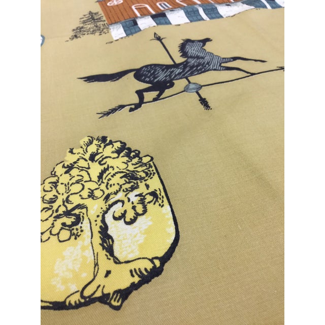 1950s Figurative Printed Cotton Twill Pillow Fabric For Sale - Image 10 of 13