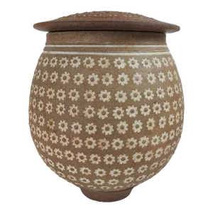 1987 v Chin Vorakit Chinookoswong Stoneware Studio Pottery Jar With Lid