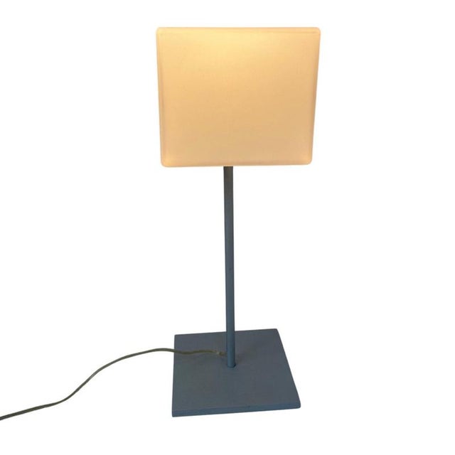 White Contemporary White Frosted Table Lamp from TRE Italy For Sale - Image 8 of 8