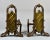 Arts & Crafts Large Arts & Crafts Hammered Iron and Brass Andirons - Pair For Sale - Image 3 of 10