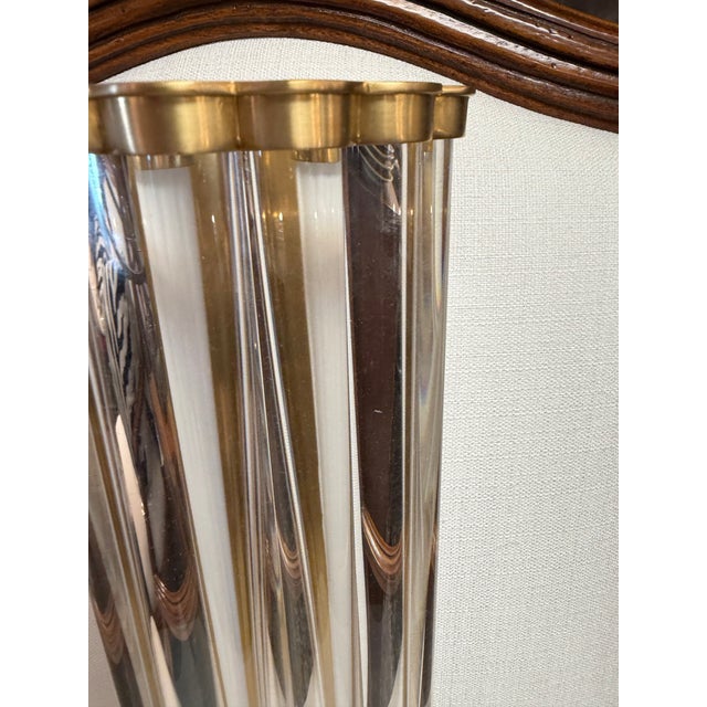Thick Tubular Glass and Solid Brass Wall Sconce For Sale - Image 4 of 12