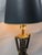 Brass Late 20th Century Large Neoclassical Style Brass & Faux Burlwood Table Lamp With Black Shade – 34"h For Sale - Image 8 of 18