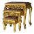 French Baroque Style Nesting Tables – Set of 3 Marble With Gold Leaf Details For Sale