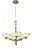 Art Deco Nickel Chandelier with Champagne Glass Shades, 1930s For Sale