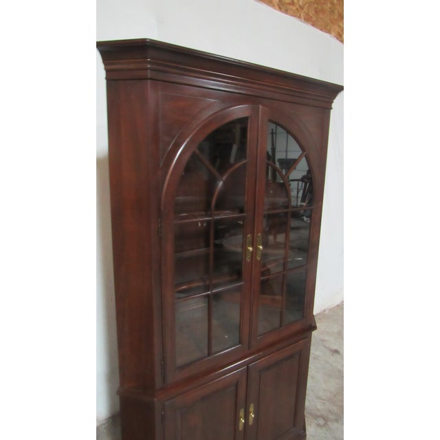 1980s 1980s Ethan Allen Georgian Court Corner Cabinet Cherry Finish 225 For Sale - Image 5 of 9