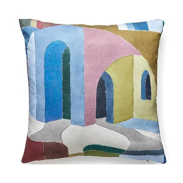 Traditional The House of Scalamandré Riad Cotton Print Pillow, Jewel For Sale - Image 3 of 3