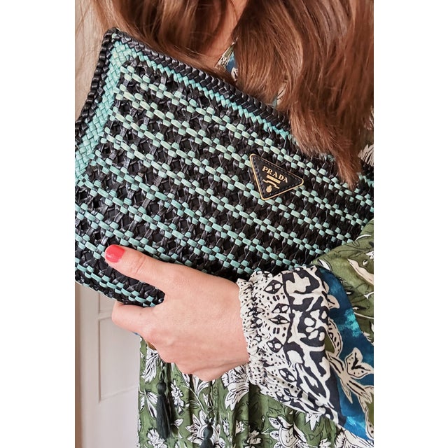 Animal Skin Vintage Prada Madras Clutch For Sale - Image 7 of 14