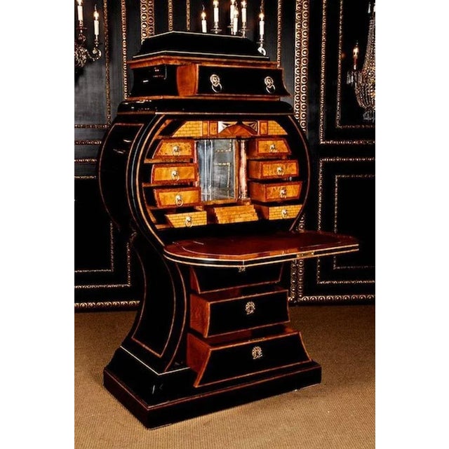 20th Century Vienna Biedermeier Lyre Secretary For Sale - Image 4 of 11