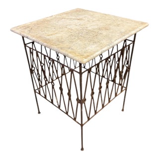 French Marble Top Side Table For Sale