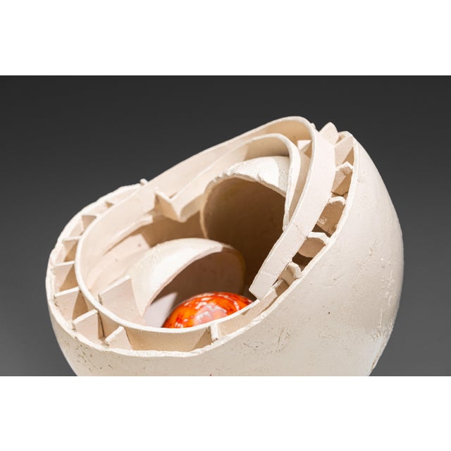 Shell Sculpture with Orange Core, 1970s, Ceramic For Sale - Image 16 of 17