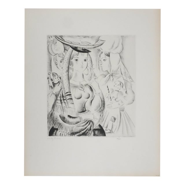 Mily Possoz, The Three Young Portuguese Women, Original Signed Engraving For Sale