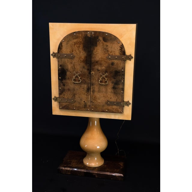 Mid-Century Modern Goatskin Parchment Bar Cabinet from Aldo Tura, Italy, 1960s For Sale - Image 12 of 18
