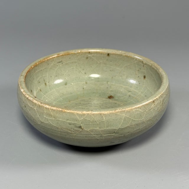Chinese Antique Chinese Celadon Crackle‑Glaze Bowl, Collectible Antique For Sale - Image 3 of 5