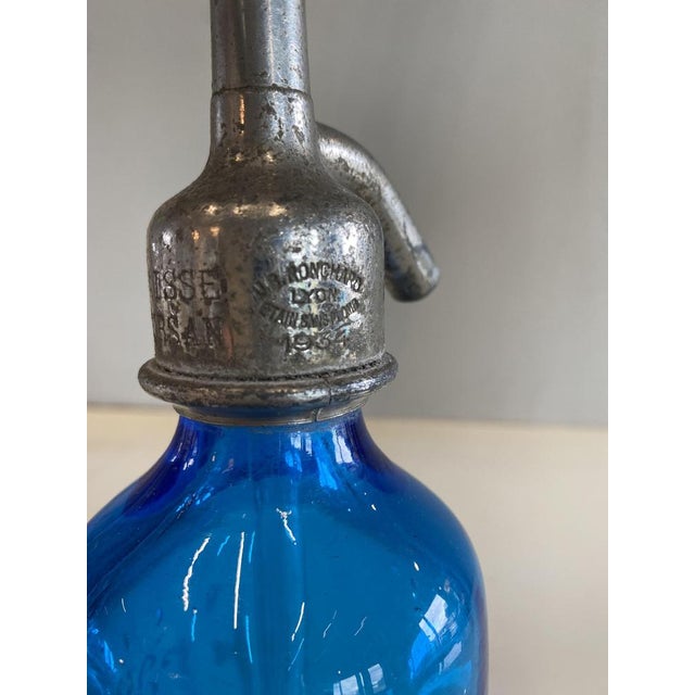 Small Blue Glass Seltzers Soda Syphons Bottles, 1890s, Set of 2 For Sale - Image 13 of 16