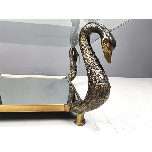 1970s Brass Swan Coffee Table, 1970s For Sale - Image 5 of 10