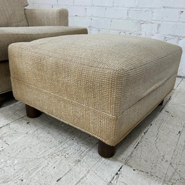 Mid Century Modern Lounge Chair With Ottoman Selig Needs Recovered For Sale - Image 11 of 12