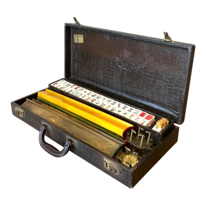 Vintage Boho Stamped Croc Mahjong Set