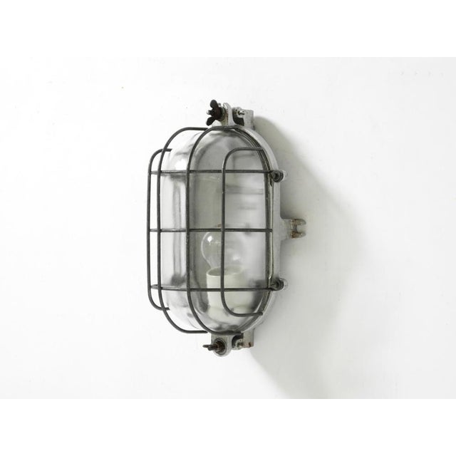 Mid-Century Modern Large Vintage Factory Lamp in Cast Aluminum and Glass, 1950s For Sale - Image 3 of 18