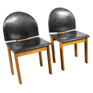 Girgi Dining Chairs in Leather by Tobia & Afra Scarpa, Set of 2