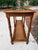 Wood 1970s Walnut Two Tier Glass Top Console Table With Faux Caning Shelf For Sale - Image 7 of 12