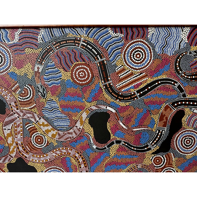 White Large Austrialian Aboriginal Dot Painting For Sale - Image 8 of 11