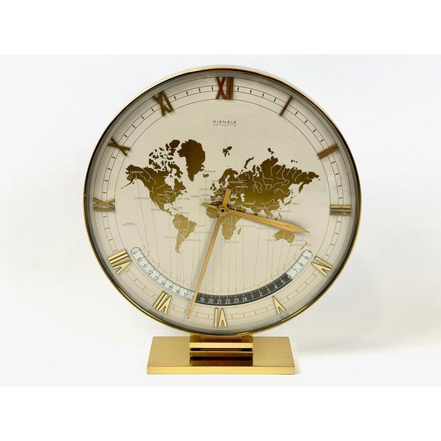 Large World Time Clock by Heinrich Möller for Kienzle, 1960s For Sale - Image 12 of 12