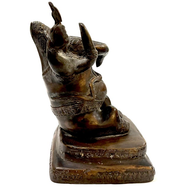 19th Century Antique Asian Ganesh Bronze Statue For Sale - Image 5 of 11