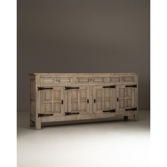 1970s French Primitive Oak Buffet With Iron Hardware For Sale - Image 14 of 18