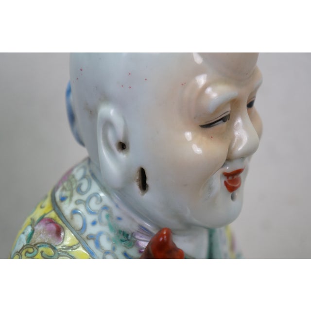 Blue Antique Shouxing Famille Rose Polychrome Incense Burner Longevity Figurine 18" For Sale - Image 8 of 17