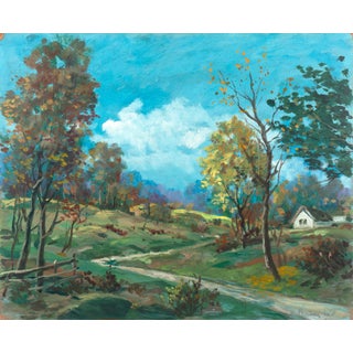 Rustic Lane Landscape Painting For Sale