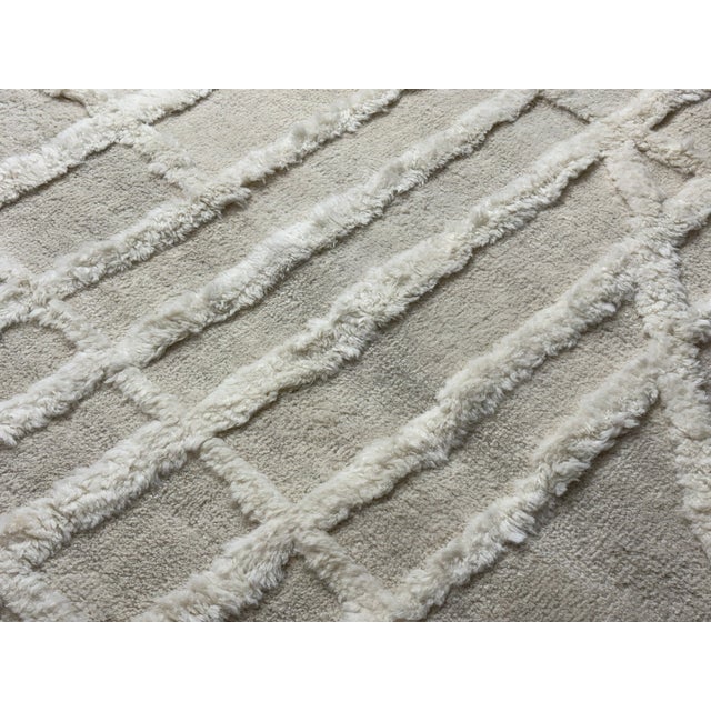Rh Almora Wool Rug – 10' × 14' Cream | Hand-Knotted New Zealand Wool | Sculptural Abstract Contemporary Design For Sale - Image 16 of 18