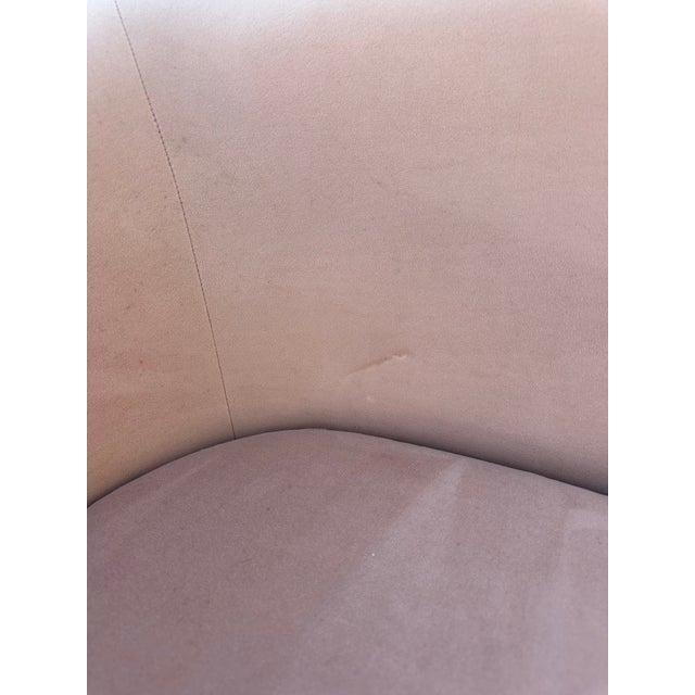 Pair of Curved Blush Velvet Sofas – Sculptural Modern Seating For Sale - Image 11 of 11