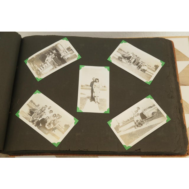 1940s 1940s Embossed Hand-Tooled Leather Photo Album or Scrapbook For Sale - Image 5 of 14