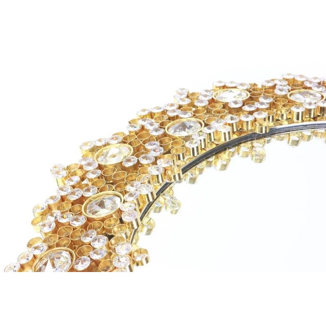 Gilded Brass and Crystal Glass Backlit Mirror from Palwa, Germany For Sale - Image 3 of 8