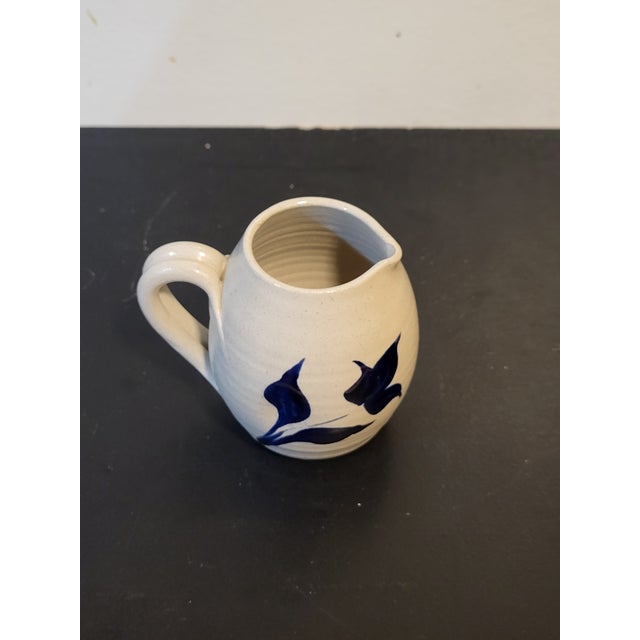 Mid-Century Modern 1970s Williamsburg Pottery Salt Glaze Miniature Pitcher Vase For Sale - Image 3 of 16