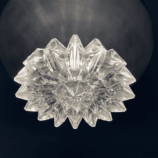 Mid-Century Modern Space Age Silver Aluminium Trumpet Hanging Lamp with Crystal Glass Diffuser, 1960s For Sale - Image 10 of 16