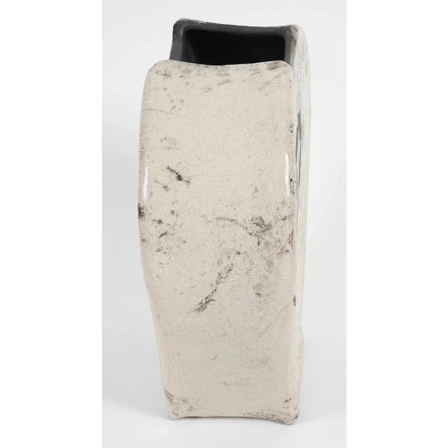 Asian Signed Raku Ceramic Handmand Vase For Sale - Image 3 of 9