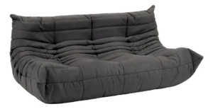 Restored Ligne Roset Togo 3-Seater Sofa in Charcoal Grey