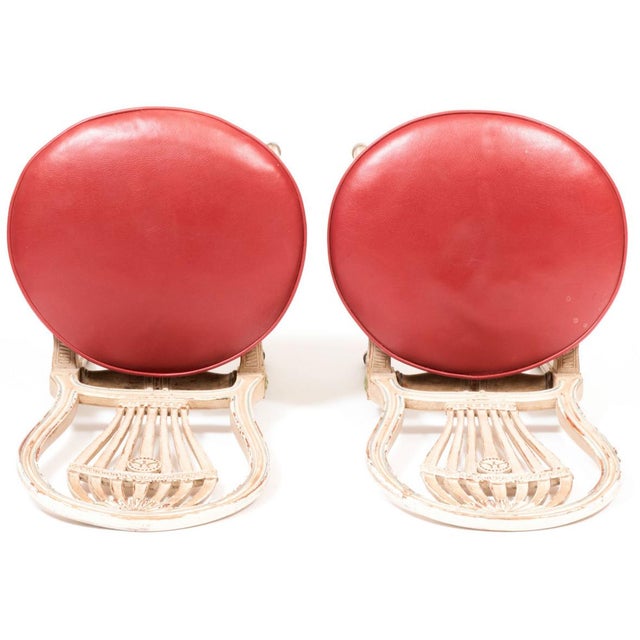 1950s French Louis XV and Jansen Style Hot Air Balloon Mongolfier Mongolfiere Chairs in Coral Quality Upholstery- Set of 6 For Sale - Image 4 of 10