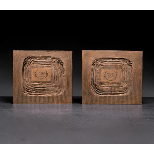Pair of Secessionist Reliefs Made After Georg Klimt, Sculptural Golden Bas Relief With Female Profiles, Wall Object For Sale - Image 18 of 18