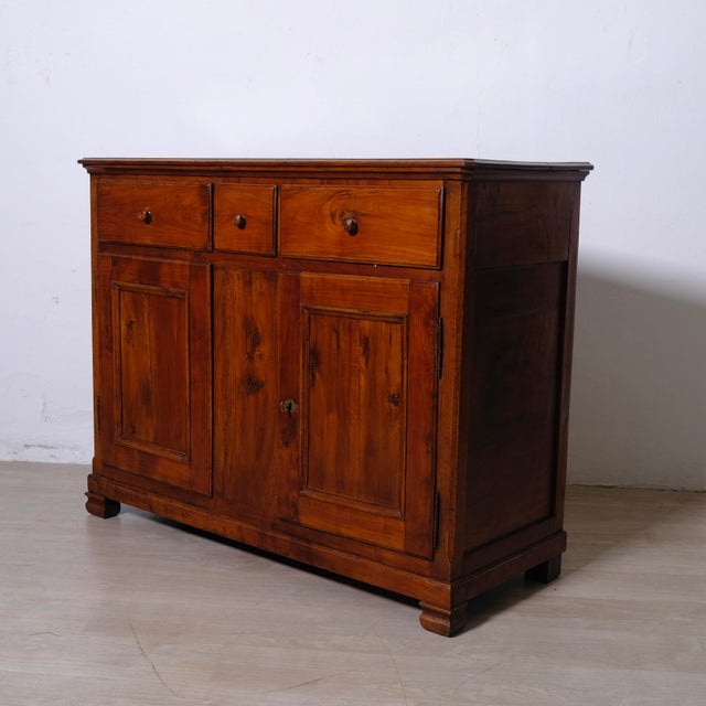 Brown 19th Century Rustic Italian Walnut Sideboard with Doors and Drawers For Sale - Image 8 of 18