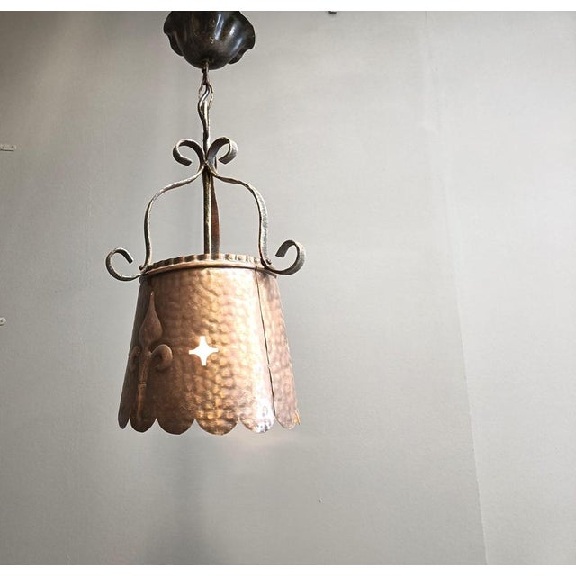 Copper Brutalist Copper Pendant Light, 1970s For Sale - Image 8 of 11