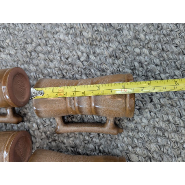 Vintage Mid Century Modern Frankoma Pottery Demitasse Espresso Mugs Cups + Serving Platter - 5 pcs For Sale - Image 4 of 9