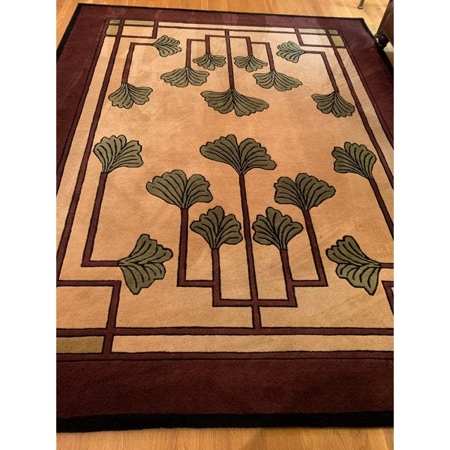 Vintage Stickley Rug in Burgundy, Cream & Green Chairish