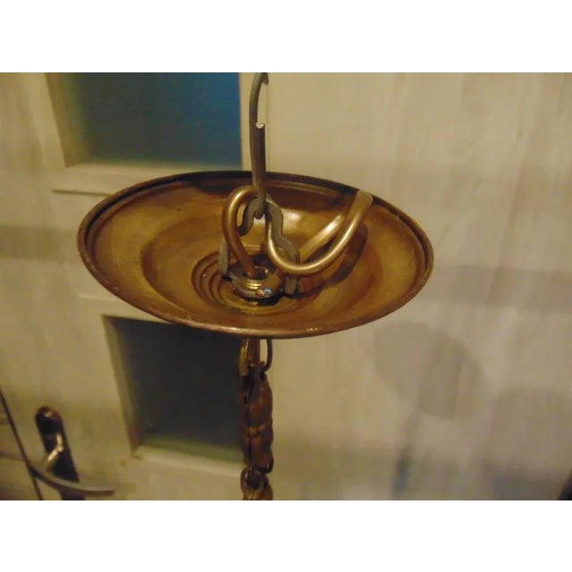 Art Nouveau Brass Lamp For Sale - Image 5 of 7