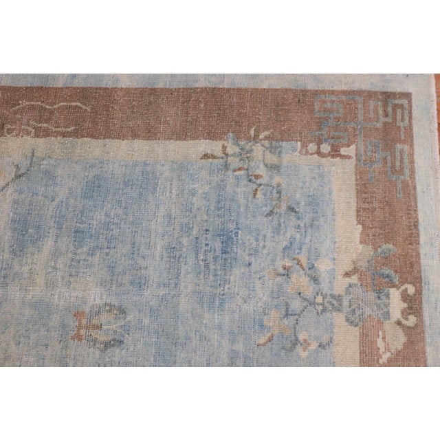 Pair of Soft Blue Chinese Art Deco Rugs, 3' X 5'10'' For Sale - Image 4 of 13