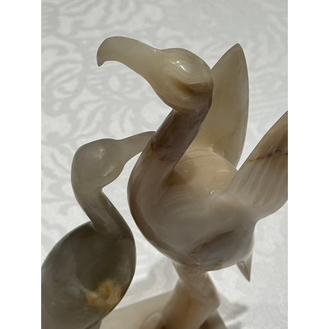 Metal 20th-Century Modernist Carved Banded Onyx Avian Sculpture, Dated 1993 For Sale - Image 7 of 10