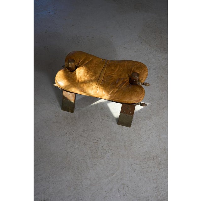 Vintage Pommel Horse Ottoman in Leather and Wood, 1960s For Sale - Image 11 of 13
