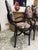 Black Lacquered Bamboo Chairs with Floral Fabric by Vivai Del Sud, 1970, Set of 4 For Sale - Image 4 of 11